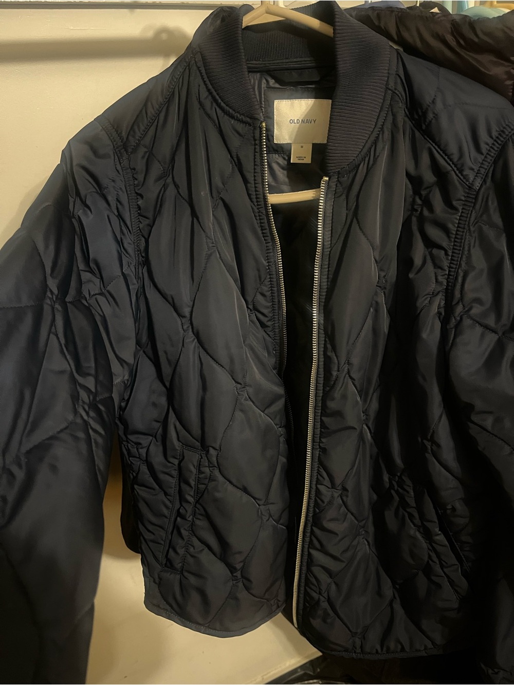 STYLISH CLASSIC BOMBER JACKET, OLD NAVY, UNISEX SIZE M, NAVY BLUE, 9/10
